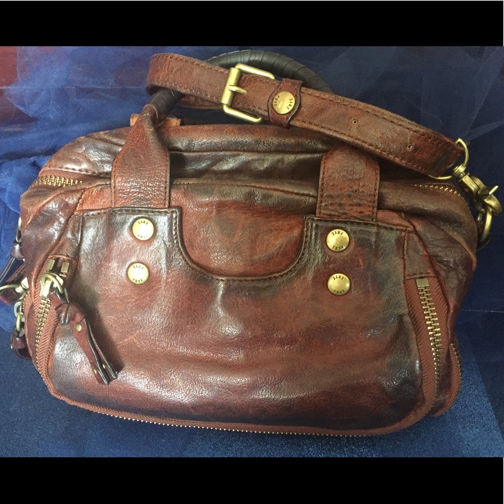 FRYE ELAINE COGNAC SATCHEL Crossbody Handbag GORG BOHO LUX - Picture 2 of 9